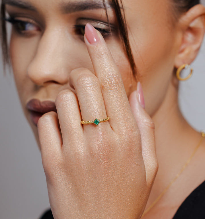 Emerald Rock Ring Set