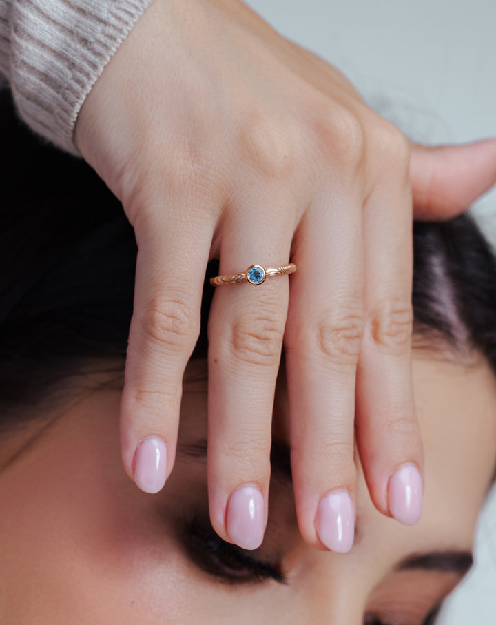 Aquamarine Wave Ring