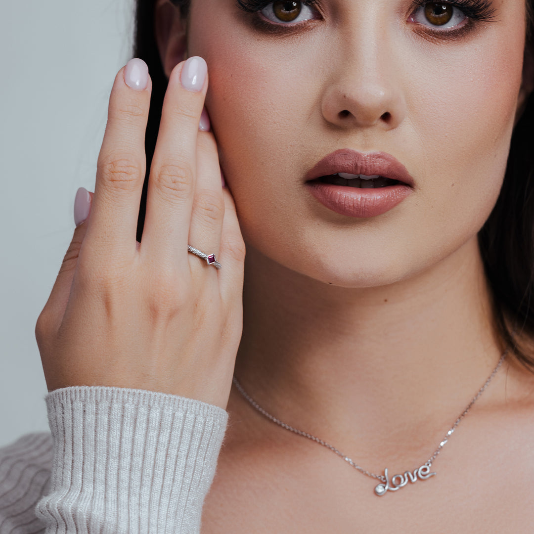 Ruby Dotted Ring Set