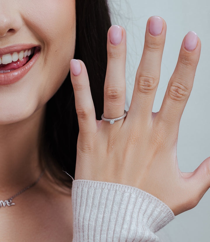 Diamond Dotted Ring Set