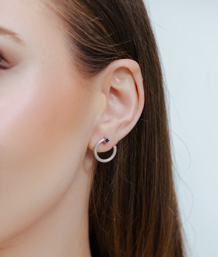 Dotted Sapphire Earrings