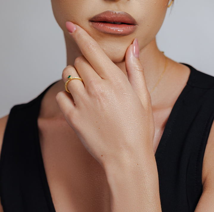 Emerald Rock Ring Set
