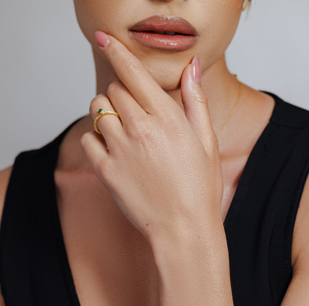 Emerald Rock Ring
